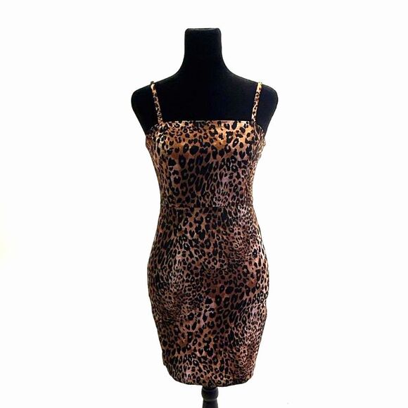 Forever 21 strappy cheetah print body con mini dress - Picture 1 of 7